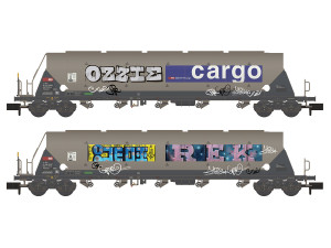 *SBB Cargo Taggnpps Bogie Hopper w/Graffiti Set (2) VI
