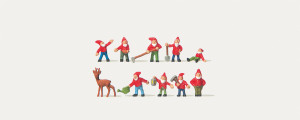 Elves (9) with Deer Figure Set