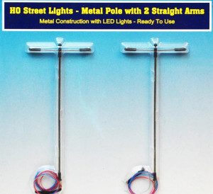 #D# US Street Light Metal Pole w/2 Straight Arms (2)