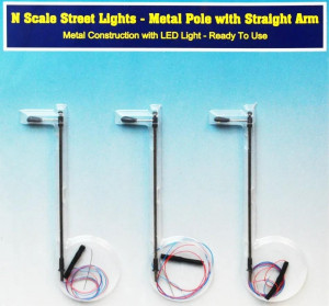 #D# US Street Light Metal Pole w/Straight Arm (3)