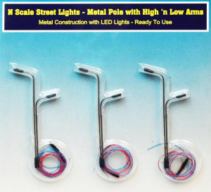 #D# US Street Light Metal Pole w/High & Low Arms (3)